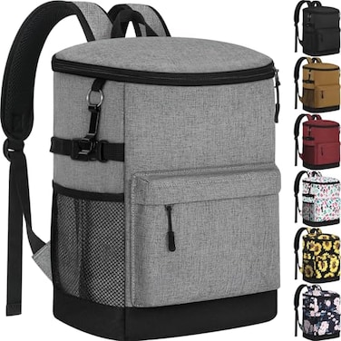 Tenot Cooler Backpack 33 Cans Backpack Coolers Insulated Leak Proof Soft Beach Cooler Bag for Men Women Ice Chest Backpack Camping Hiking Picnic Travel Cooler Lunch Backpack Light Grey