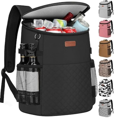 Tuwubi Soft Cooler Backpack 30 Cans45 Cans Backpack Coolers Insulated Leak Proof Thermal Lunch Backpack for Men Work Small Cooler Bag Beach Travel Picnic Drink Beverage Beer30 Cans Black