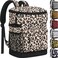 Tenot Cooler Backpack 33 Cans Backpack Coolers Insulated Leak Proof Soft Beach Cooler Bag for Men Women Ice Chest Backpack Camping Hiking Picnic Travel Cooler Lunch Backpack Leopard Print