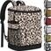 Tenot Cooler Backpack 33 Cans Backpack Coolers Insulated Leak Proof Soft Beach Cooler Bag for Men Women Ice Chest Backpack Camping Hiking Picnic Travel Cooler Lunch Backpack Leopard Print