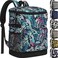 Tenot Cooler Backpack 33 Cans Backpack Coolers Insulated Leak Proof Soft Beach Cooler Bag for Men Women Ice Chest Backpack Camping Hiking Picnic Travel Cooler Lunch Backpack Blue Leaves