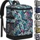 Tenot Cooler Backpack 33 Cans Backpack Coolers Insulated Leak Proof Soft Beach Cooler Bag for Men Women Ice Chest Backpack Camping Hiking Picnic Travel Cooler Lunch Backpack Blue Leaves