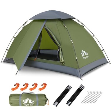 Night Cat Upgraded Backpacking Tents 1 2 Persons Easy Clip Setup Camping Tent Adults Scouts Heavy Rainproof Compact LightweightSingleSize