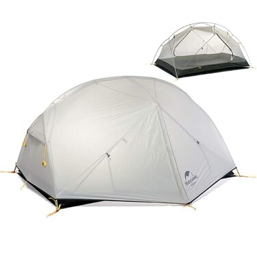 Naturehike Mongar 2Person 3Season Backpacking Tent Lightweight Waterproof Double Layer Easy Setup Camping Hiking Tent with Footprint