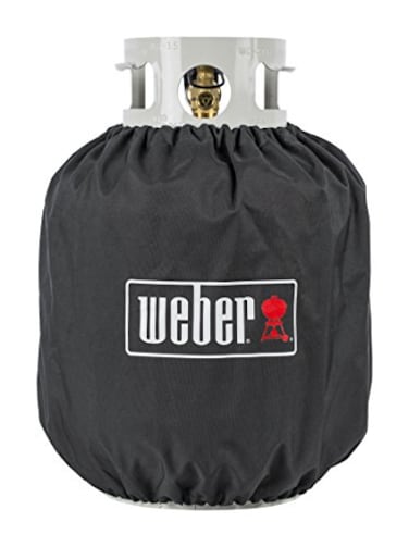 Weber 20 lb Propane Tank Cover WeatherResistant Polyester with UV Inhibitors Fits Standard Propane Tanks Drawstring for Secure Fit Durable FadeResistant Grill Accessories