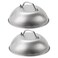 ZBXFCSH Compatible with Blackstone 5555 Stainless Steel 9 Griddle Melting Cheese Dome Wok Lids Commercial Grade Basting and Steaming Cover Best for Use in Flat Top Grills 06mm Thickness2 Domes