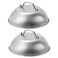 ZBXFCSH Compatible with Blackstone 5555 Stainless Steel 9 Griddle Melting Cheese Dome Wok Lids Commercial Grade Basting and Steaming Cover Best for Use in Flat Top Grills 06mm Thickness2 Domes