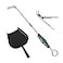 OLIGAI Grill Grate Lifter Gripper and Ash Tool Set for ML Big Green Color EggStainless Steel BBQ Ash Tool Poker and Ash Pan for Kamado Joe Classic