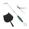 OLIGAI Grill Grate Lifter Gripper and Ash Tool Set for ML Big Green Color EggStainless Steel BBQ Ash Tool Poker and Ash Pan for Kamado Joe Classic