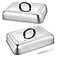 Joyfair 2Pcs Basting Cover Melting Dome for Griddle 13 x 98 Rectangular Stainless Steel Cheese Melt Lid for Outdoor Flat Top Grill HeatResistant Handle Dishwasher Safe No Vent
