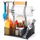 FANGSUN Grill Caddy BBQ Caddy with Paper Towel Holder Picnic Condiment Utensil Caddy for Outdoor Camping Barbecue Accessories Storage Organizer for Griddle Grilling Tools RV Patio Camper MustHave