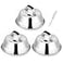 Leonyo 3PCS 65 Inch Heavy Duty Cheese Melting Dome Stainless Steel Round Basting Steam Cover for Grilling Flat Top Cast Iron Heat Resistant Handle Griddle Accessories Dishwasher Safe