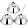 Leonyo 3PCS 65 Inch Heavy Duty Cheese Melting Dome Stainless Steel Round Basting Steam Cover for Grilling Flat Top Cast Iron Heat Resistant Handle Griddle Accessories Dishwasher Safe