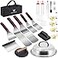 VIKEYHOME Griddle Accessories Kit 28 Pcs Flat Top Grill Accessories Set for Blackstone Professional Grill BBQ Spatula Set with Basting Cover Spatula Scraper Bottle Tongs Egg Ring
