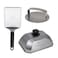 Blackstone 5462 Hamburger Kit 3 Piece Metal Flipper Spatula Turner Basting Cover Hamburger Press Patty Stainless Steel Burger Maker Set for Bacon SteakGriddle Accessories for Grilling Black