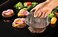Blackstone 5462 Hamburger Kit 3 Piece Metal Flipper Spatula Turner Basting Cover Hamburger Press Patty Stainless Steel Burger Maker Set for Bacon SteakGriddle Accessories for Grilling Black