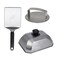 Blackstone 5462 Hamburger Kit 3 Piece Metal Flipper Spatula Turner Basting Cover Hamburger Press Patty Stainless Steel Burger Maker Set for Bacon SteakGriddle Accessories for Grilling Black