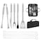 penobon BBQ Utensil Set Stainless Steel Professional Barbecue Accessories Grill Tool with Bag Easy to Carry