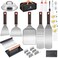 VIKEYHOME Griddle Accessories Kits 30 Pcs Griddle Grill Tools Set Professional Grill BBQ Spatula Set with Basting Cover Spatula Scraper Bottle Tongs Egg Ring