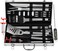 grilljoy 24PCS BBQ Grill Tools Set with Meat Thermometer and Injector Extra Thick Stainless Steel Fork Spatula Tongs Complete BBQ Accessories in Perfect Grill Gifts for Fathers Day