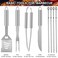 grilljoy 24PCS BBQ Grill Tools Set with Meat Thermometer and Injector Extra Thick Stainless Steel Fork Spatula Tongs Complete BBQ Accessories in Perfect Grill Gifts for Fathers Day
