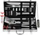 grilljoy 24PCS BBQ Grill Tools Set with Meat Thermometer and Injector Extra Thick Stainless Steel Fork Spatula Tongs Complete BBQ Accessories in Perfect Grill Gifts for Fathers Day