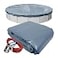 Robelle 24 ft Commercial Blue Winter Pool Cover for Above Ground Pools 4 ft Overlap 28 ft Cover Size Solid 12 x 12 Scrim 37 ozyd2 Style 34244