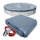 Robelle 24 ft Commercial Blue Winter Pool Cover for Above Ground Pools 4 ft Overlap 28 ft Cover Size Solid 12 x 12 Scrim 37 ozyd2 Style 34244