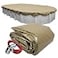 Pool Mate 18 x 33 ft Extra Strength Sandstone Winter Oval Pool Cover for Above Ground Pools 4 ft Overlap 22 x 37 ft Cover Size Solid 12 x 12 Scrim 37 ozyd2 Style 5718334