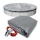 Robelle 24 ft Industrial Gray Winter Pool Cover for Above Ground Pools 4 ft Overlap 28 ft Cover Size Solid 14 x 12 Scrim 45 ozyd2 Style 30244
