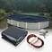 Winter Block Premium Winter Pool Cover for Above Ground Oval Pool 12 x 18 Ft Aboveground Pools Winter Cover Heavy Duty Includes Winch and Cable UV Protection Solid Blue