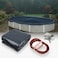 Winter Block Premium Winter Pool Cover for Above Ground Oval Pool 12 x 18 Ft Aboveground Pools Winter Cover Heavy Duty Includes Winch and Cable UV Protection Solid Blue