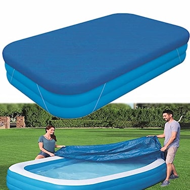 cdbz Rectangle Pool CoverPool Cover for Inflatable PoolRectangular Inflatable Swimming Pool Cover 10ft X 6ft Dustproof Rainproof Waterproof Square Swimming Pool CoverFamily Pool Cover Blue
