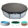 SIHAIAN 14 Ft Round Pool Cover with Automatic Drain Pool Cover Patented OnePiece Tensioning System Above Ground Pool Cover Preventing Waterlogging YarnDyed Oxford Fabric Solar Pool Cover