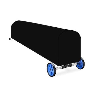 Izzybang 14 Feet Pool Reel Set Cover Winter Waterproof Inground Swimming Pool Protective Heavy Duty Solar Blanket Reel Roller Covers Protector Upgrade Black