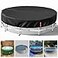 VniYors 12 Ft Round Pool Cover HeavyDuty Waterproof Dustproof Solar Pool Cover for Above Ground Pools Hot Tub Cover with Drawstring and Ground Nails Black