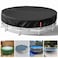 VniYors 12 Ft Round Pool Cover HeavyDuty Waterproof Dustproof Solar Pool Cover for Above Ground Pools Hot Tub Cover with Drawstring and Ground Nails Black