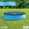 INTEX 28021E Pool Cover For 10ft Round Easy Set Pools Includes Rope Tie Drain Holes 12in Overhang Snug Fit