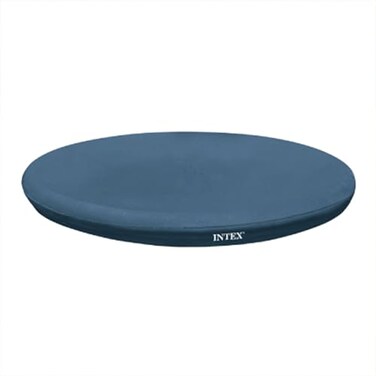 INTEX 28021E Pool Cover For 10ft Round Easy Set Pools Includes Rope Tie Drain Holes 12in Overhang Snug Fit