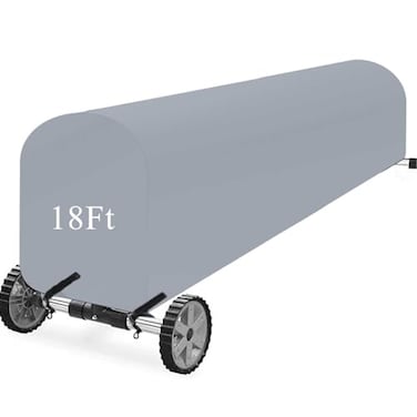 Woanger Heavy Duty Pool Solar Reel Cover Waterproof UV Resistant Inground Swimming Pool Solar Reel Roller Blanket18 FtGray