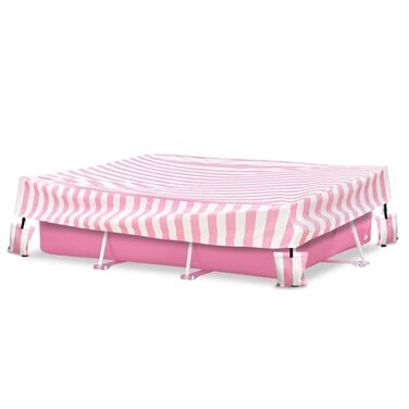 Sobana Rectangular Pool CoverWaterproof Covers for 7 x 5 x 24 Rectangular Metal Frame Above Ground Outdoor Swimming Poolwith TieDown Ropes 4 SandbagsIncrease StabilityCover onlyPink