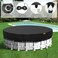 HIGHTQURO 15Ft Round Pool CoverHeavy Duty Waterproof Round Pool Covers for Above Ground Pools with Ground Nails and Windproof RopesIncrease StabilityTearResistant Waterproof and Dustproof Black