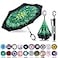 MRTLLOA 404956 Inch Oversize Windproof Inverted Reverse Upside Down Umbrella Golf Size Rain Umbrella Double Layer CShaped Handle for Men Women and KidsGreen Peacock 49 Inch