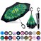 MRTLLOA 404956 Inch Oversize Windproof Inverted Reverse Upside Down Umbrella Golf Size Rain Umbrella Double Layer CShaped Handle for Men Women and KidsGreen Peacock 49 Inch