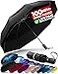 TUMELLA Strongest Windproof Travel Umbrella Compact 100MPH WindTested Light Portable OneHanded Use Automatic Folding Rain Umbrella Durable Premium Grip Fits Car Backpack