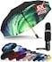 TUMELLA Strongest Windproof Travel Umbrella Compact Superior Beautiful Small Strong but Light Portable and Automatic Folding Rain Umbrella Durable Premium Grip Fits Car and Backpack