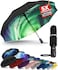 TUMELLA Strongest Windproof Travel Umbrella Compact Superior Beautiful Small Strong but Light Portable and Automatic Folding Rain Umbrella Durable Premium Grip Fits Car and Backpack