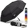 Royal Walk Windproof Folding Travel Umbrella Compact and Strong Luxurious Real Wood Handle Automatic Open Close Vented Double Canopy for Men and Women
