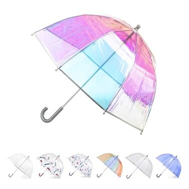 Totes Kids Pinch Proof Bubble Umbrella with Enhanced Visibility