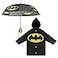 DC Comics Little Kids Umbrella and Lightweight Rain Slicker Set for Boys Ages 47 Black Batman Age 67